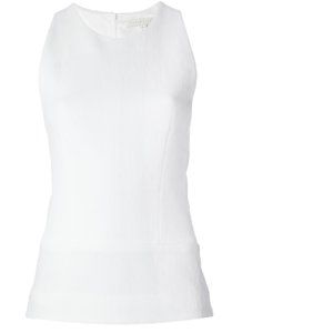 Victoria Beckham Cotton White‎ Sleeveless Cocktail Structured Vest Top Blouse